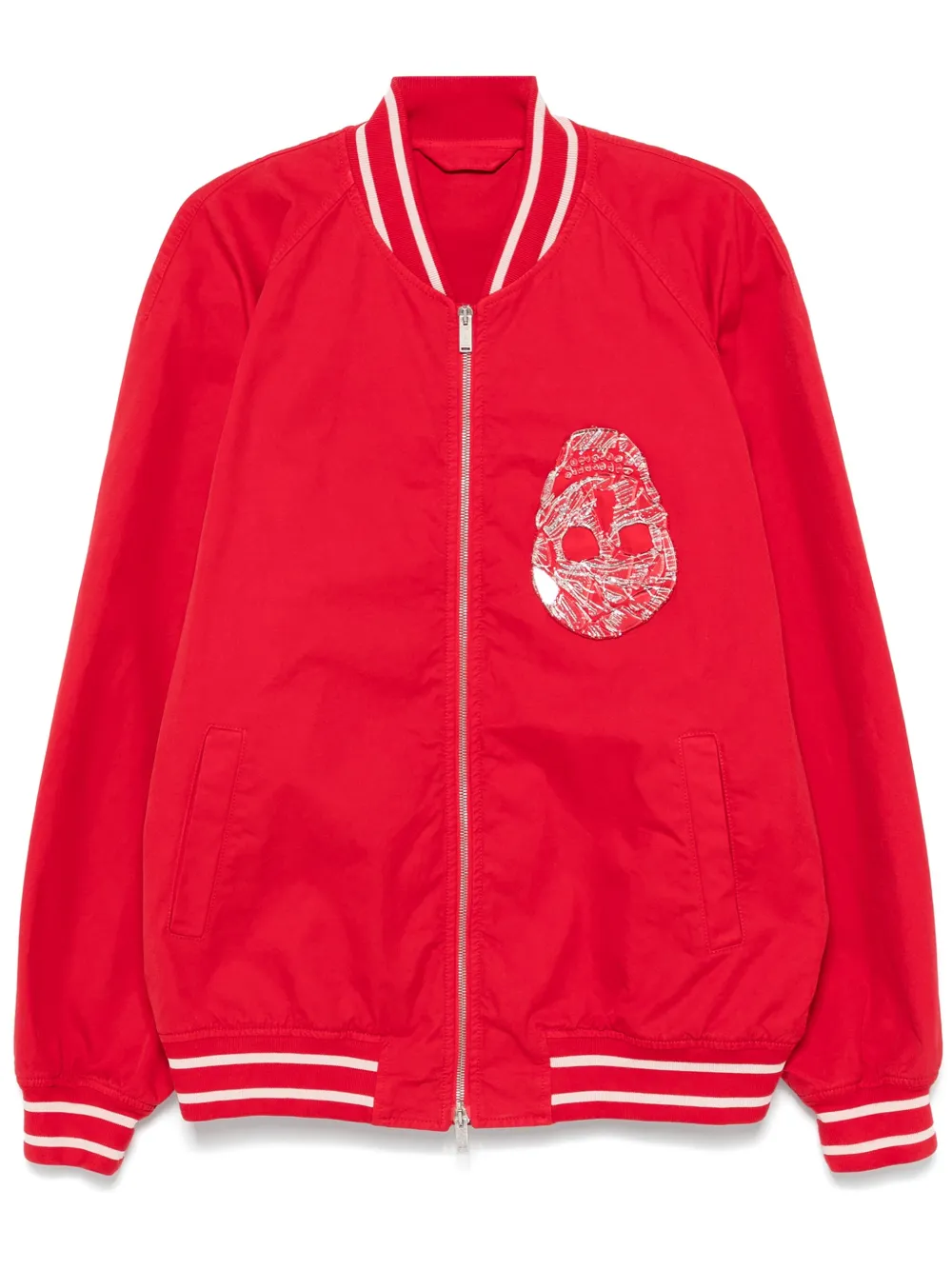 Alexander McQueen Bomber con applicazione - Rosso
