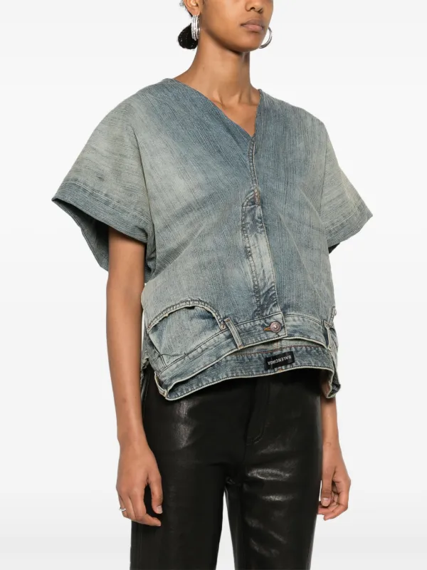 Balenciaga Denim Pants Top | Blue | FARFETCH