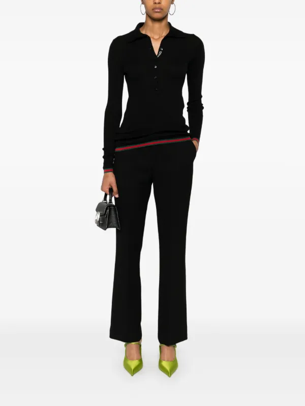 【GUCCI】WOOL CREPE TROUSERS●805983Z7AC39048 GUCCI Wool-crepe straight-leg pants | NET-A-PORTER