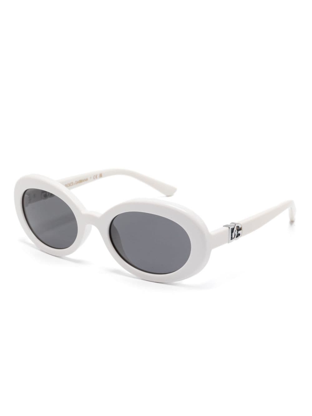 Dolce & Gabbana Eyewear Zonnebril met ovaal montuur - Wit