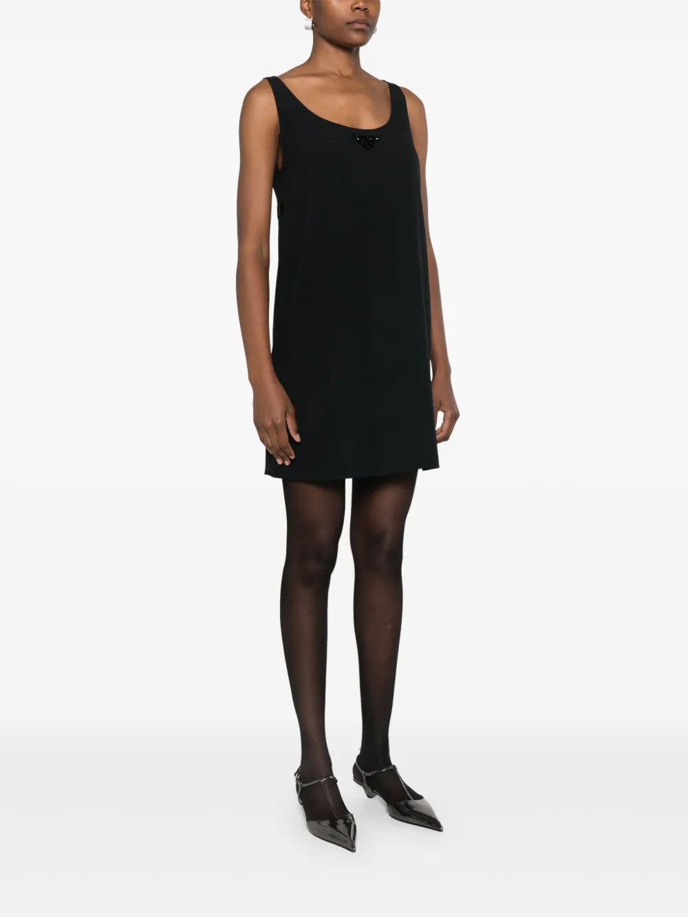 Prada Mini-jurk met logo Zwart