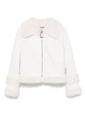 Miss Blumarine faux-fur trim jacket - White