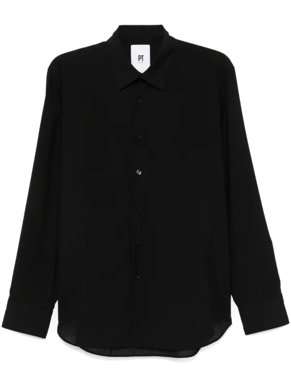 PT Torino Virgin Wool Shirt in Black