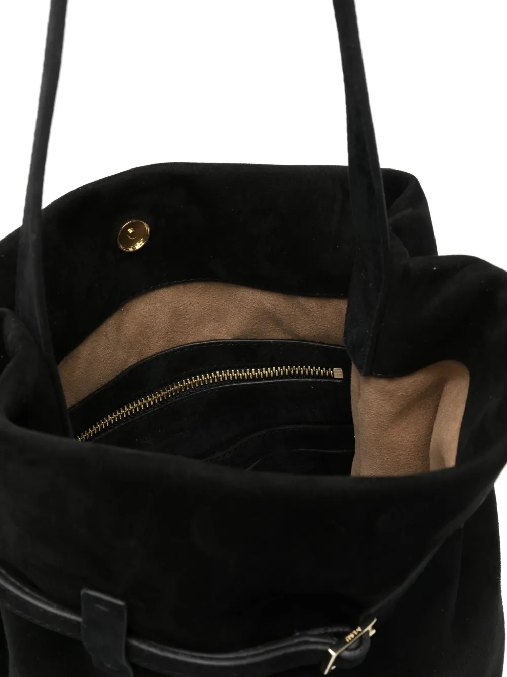 Manu Atelier Buckle Detailed Tote Bag In Black