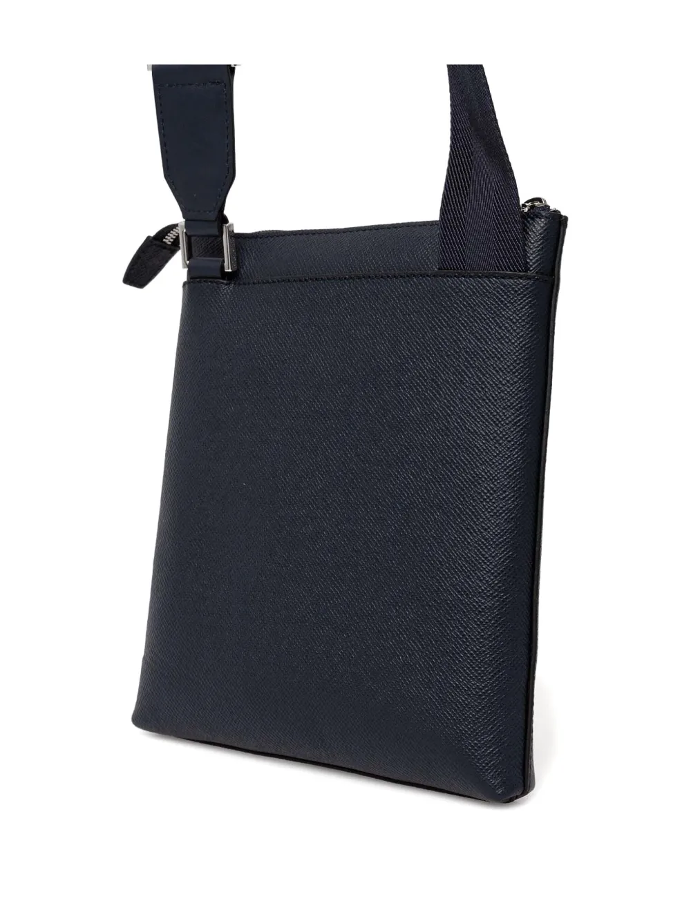 BOSS Leren crossbodytas met textuur Blauw