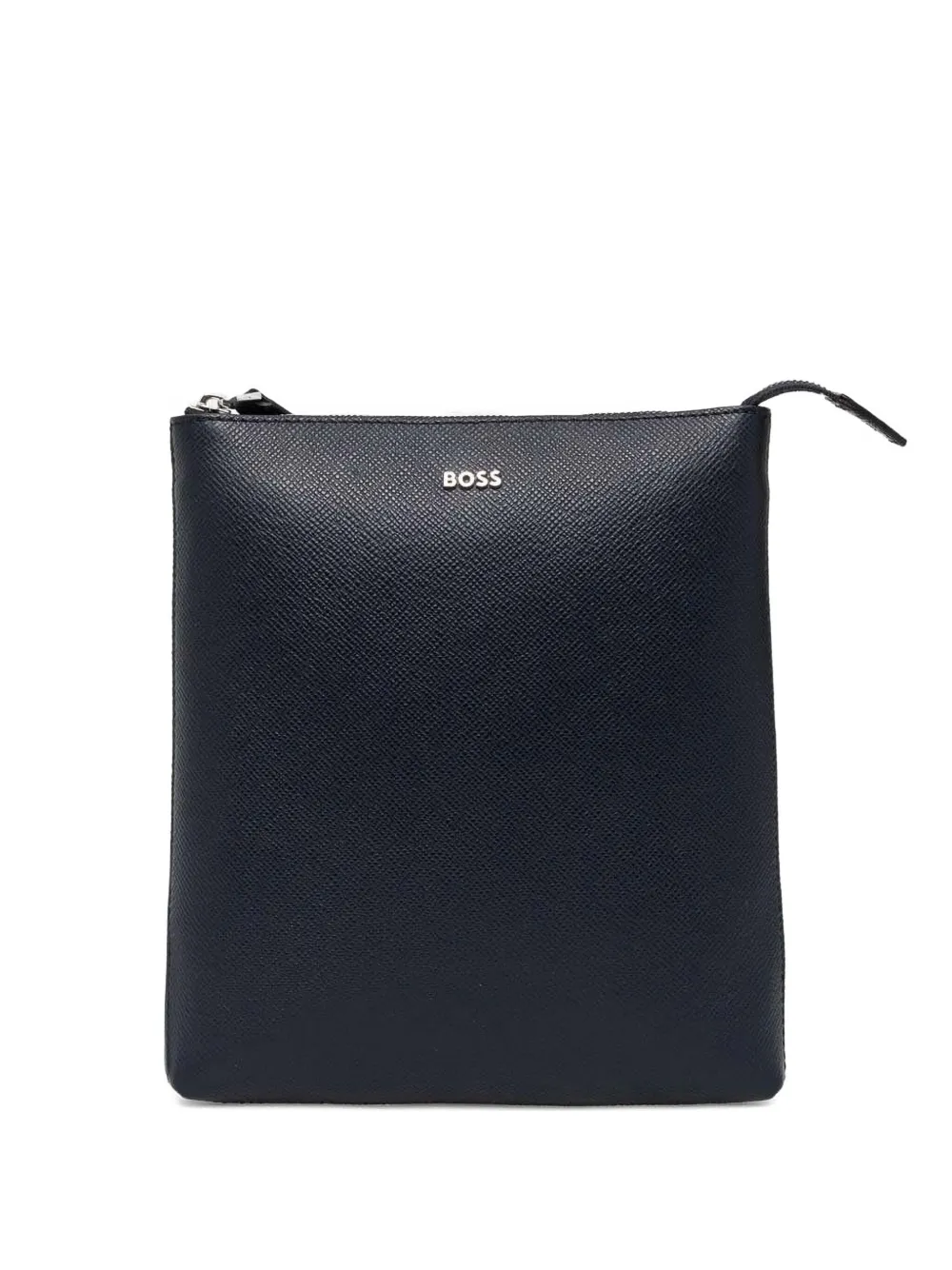 BOSS Leren crossbodytas met textuur Blauw