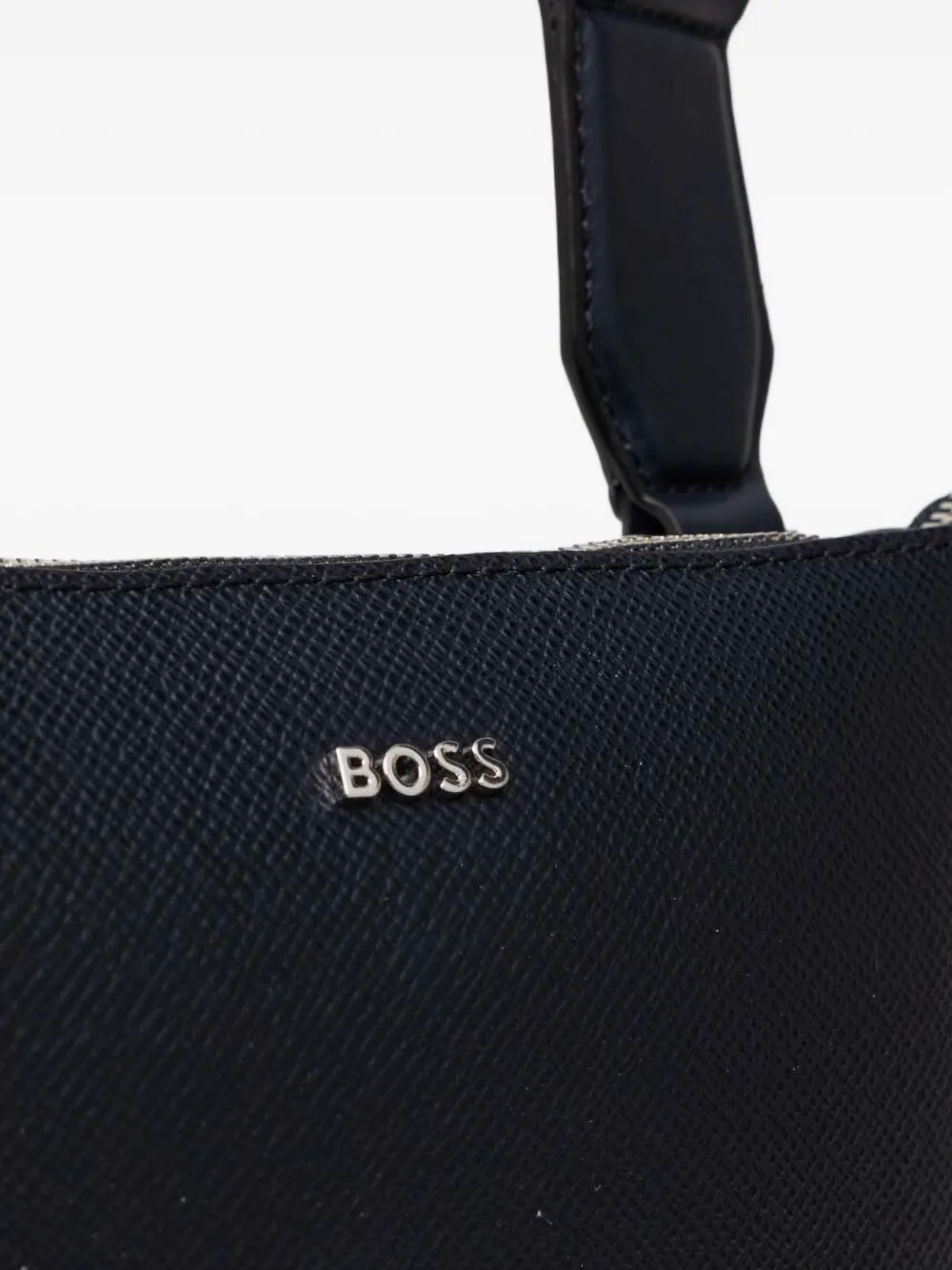 BOSS Leren crossbodytas met textuur Blauw