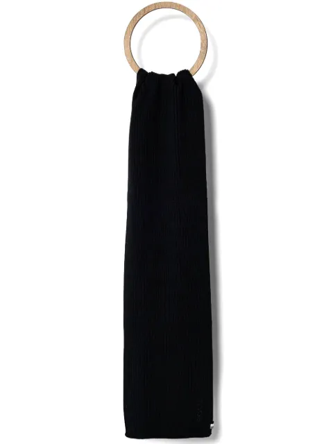 BOSS logo-embroidered scarf 