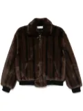 Ernest W. Baker pinstriped bomber jacket - Brown