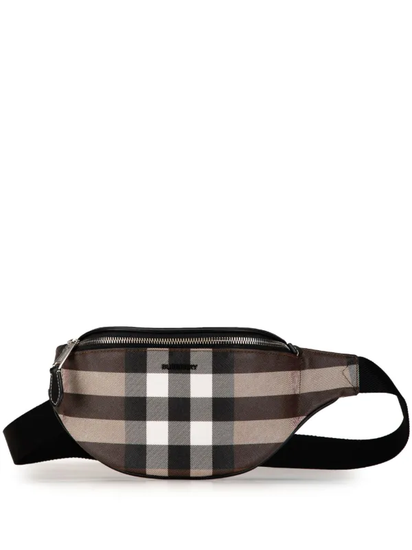 Burberry Pre Owned 2018 2023 E Canvas Check Cason Bum Belt Bag Farfetch