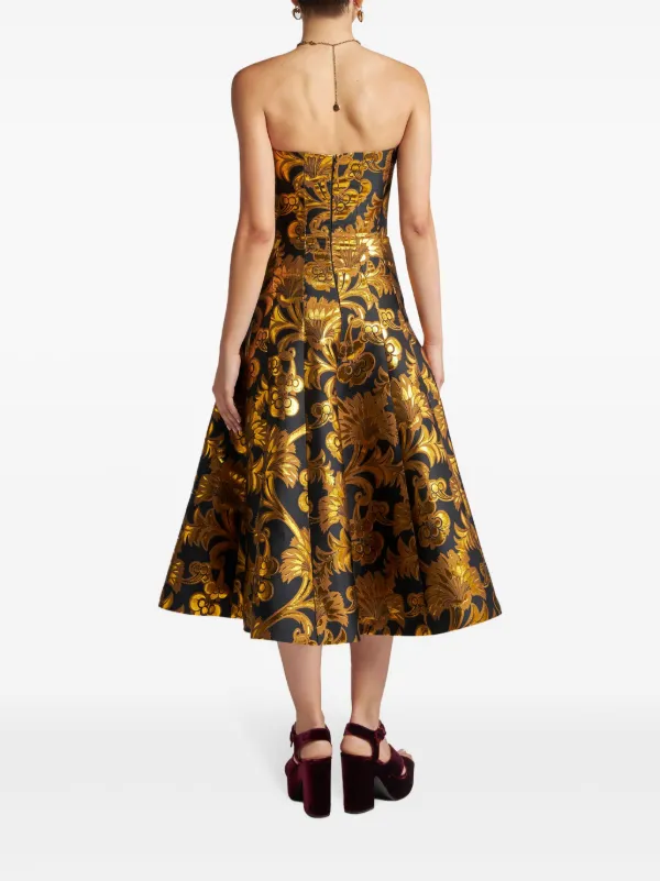 【送料&関税込】Etro Jacquard Silk Dress ETRO floral-jacquard Dress | Blue | FARFETCH