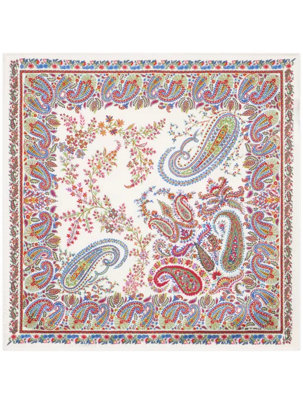 ETRO プリント シルクスカーフ | ホワイト | FARFETCH JP