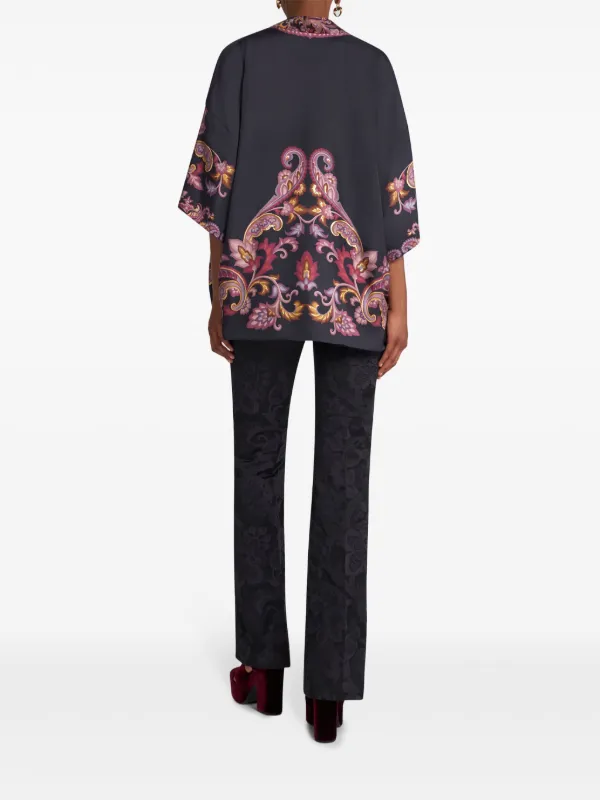 ETRO プリント シルクシャツ | ブラック | FARFETCH JP