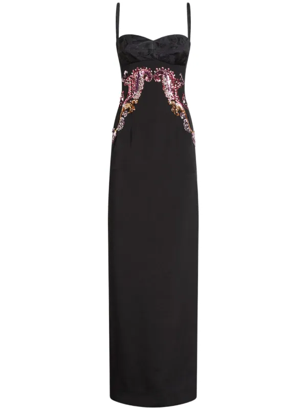 ETRO Embroidered Silk Dress | Black | FARFETCH BH