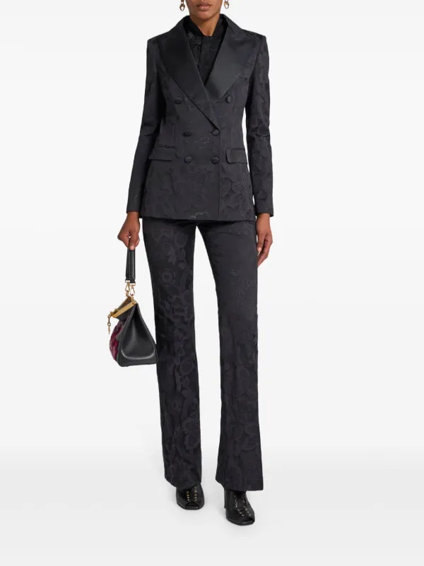 ETRO tonal-design Jacquard Trousers | Black | FARFETCH