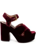 ETRO 100mm velvet platform sandals - Red