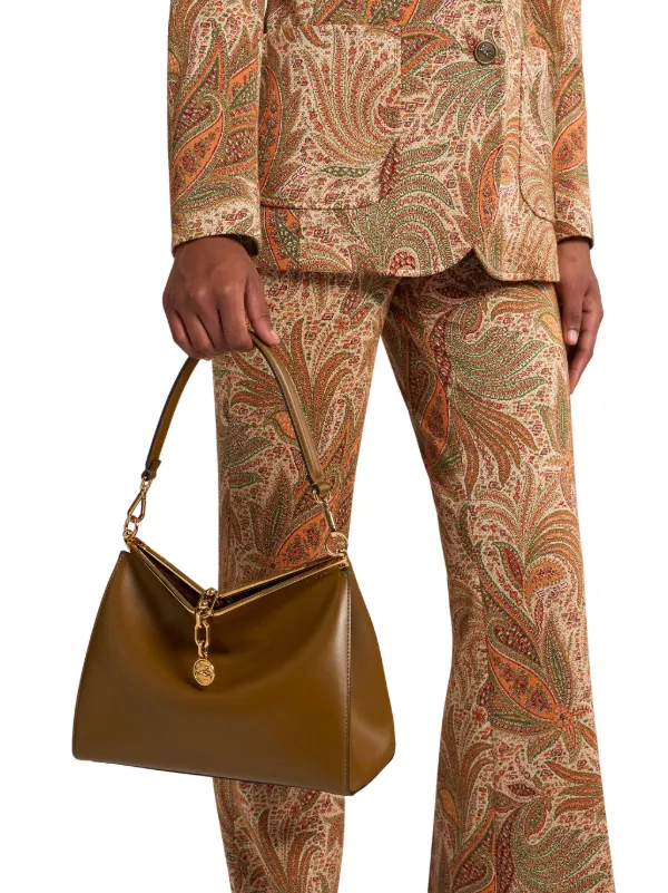 【優雅なフォルム】ETRO スモール ウーブンレザー ベラバッグ ETRO Vela バッグ | ブラウン | FARFETCH JP