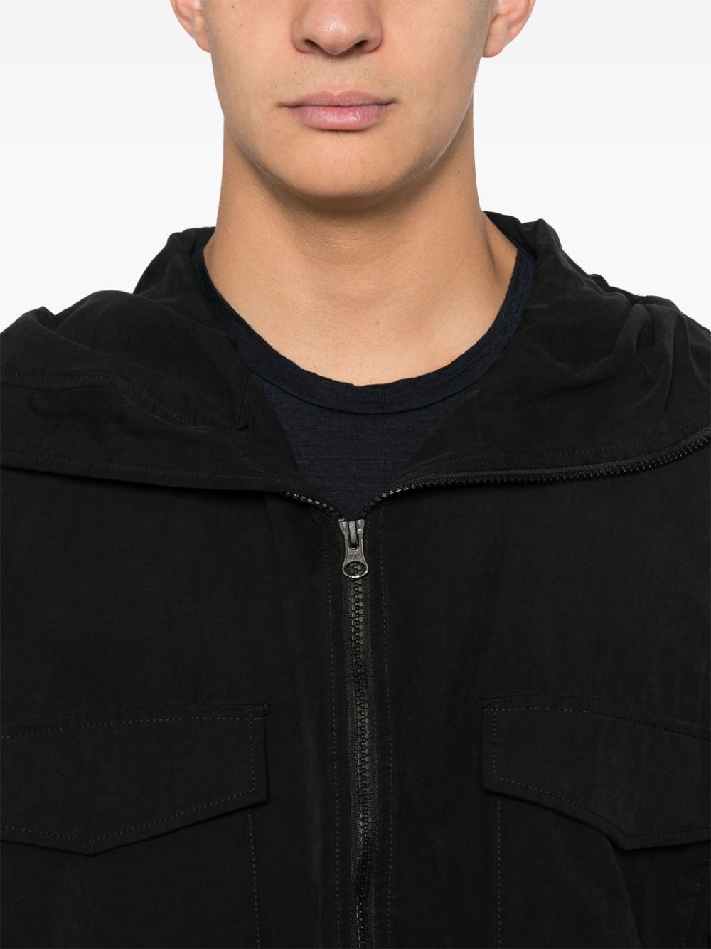 Shop Transit Water-repellent Hooded Jacket In Black