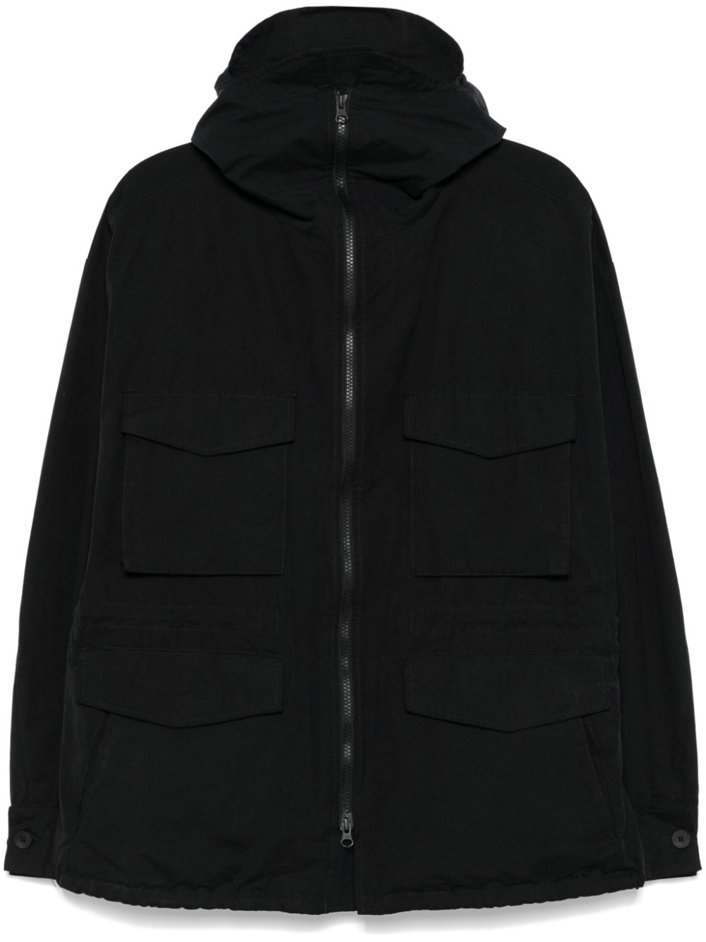 Shop Transit Water-repellent Hooded Jacket In Black