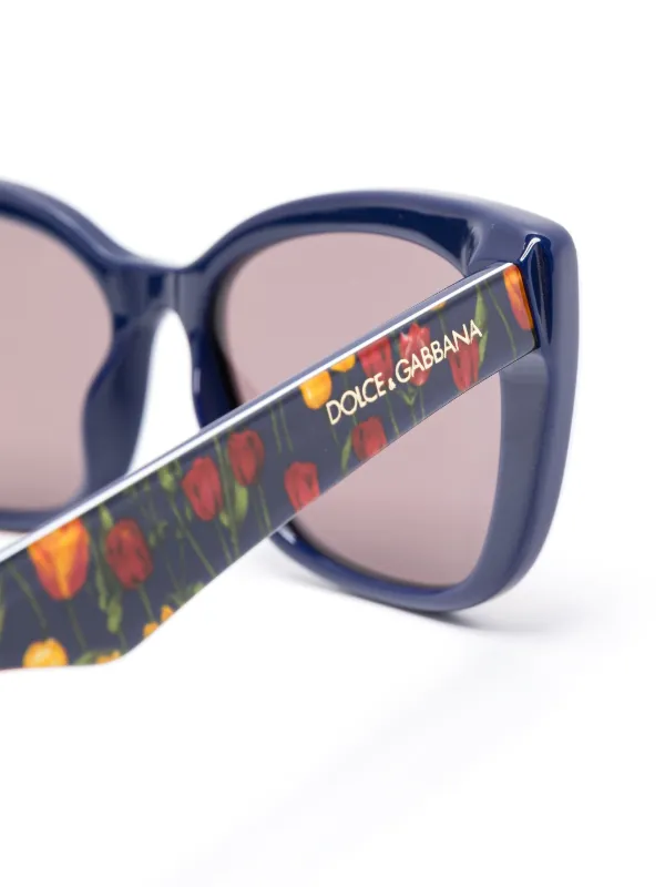 Dolce & Gabbana Eyewear floral-print Sunglasses | Blue  display picture 3