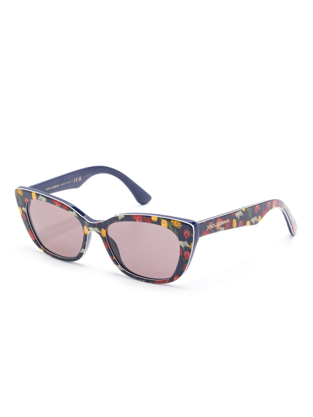 Dolce & Gabbana Eyewear Zonnebril met bloemenprint - Blauw