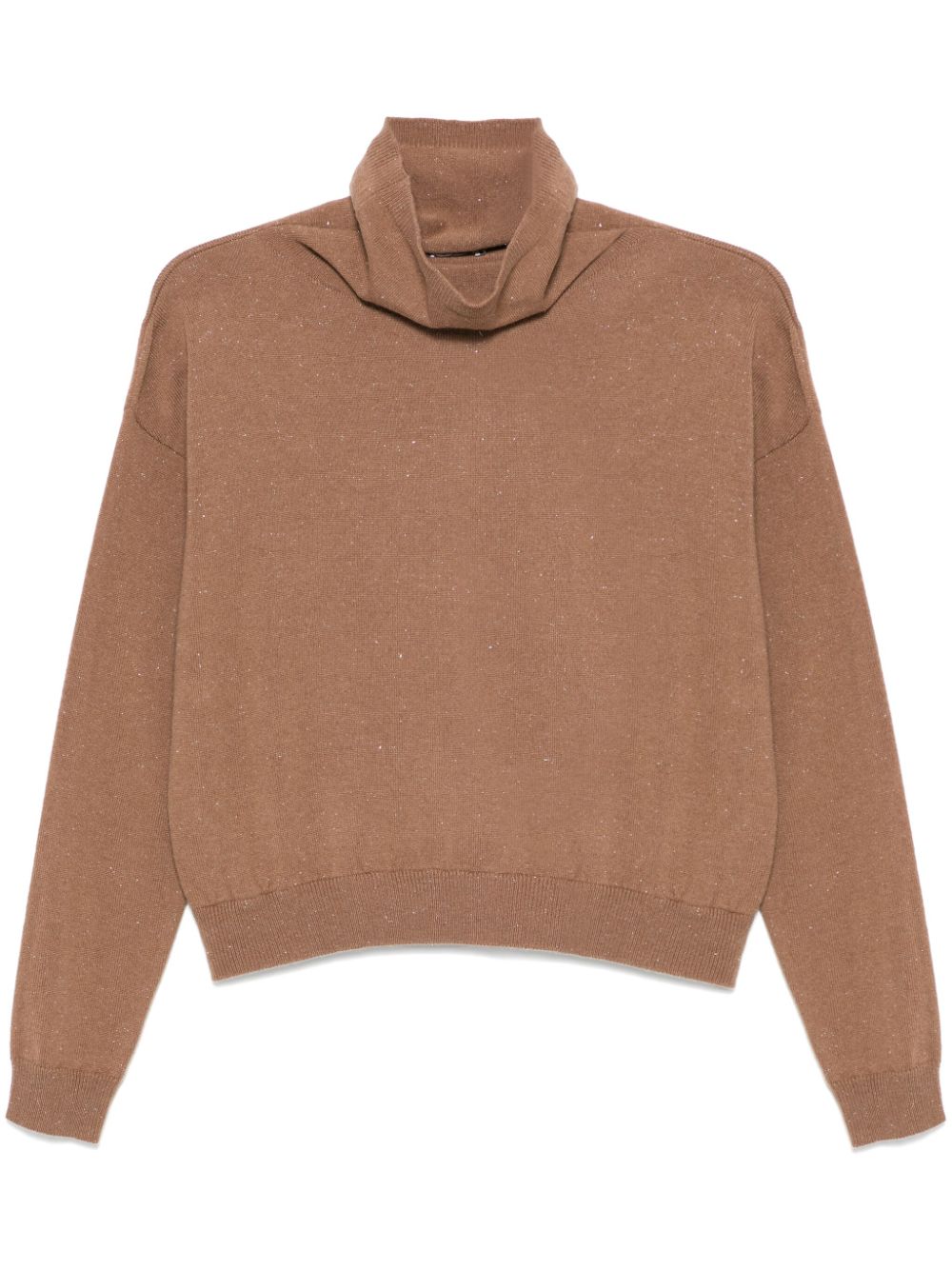 Peserico Lurex Sweater In Brown