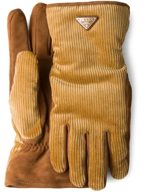 Gants en velours côtelé - Prada - Modalova