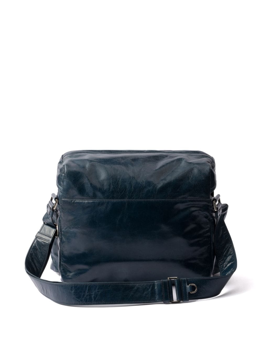 Shop Prada Leather Shoulder Bag In Blue