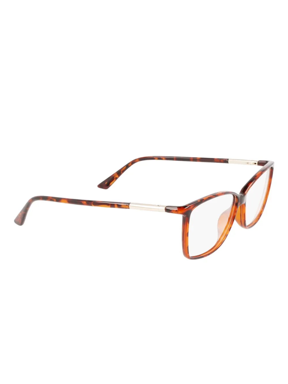 Calvin Klein Bril met vierkant montuur met schildpadschild effect Bruin