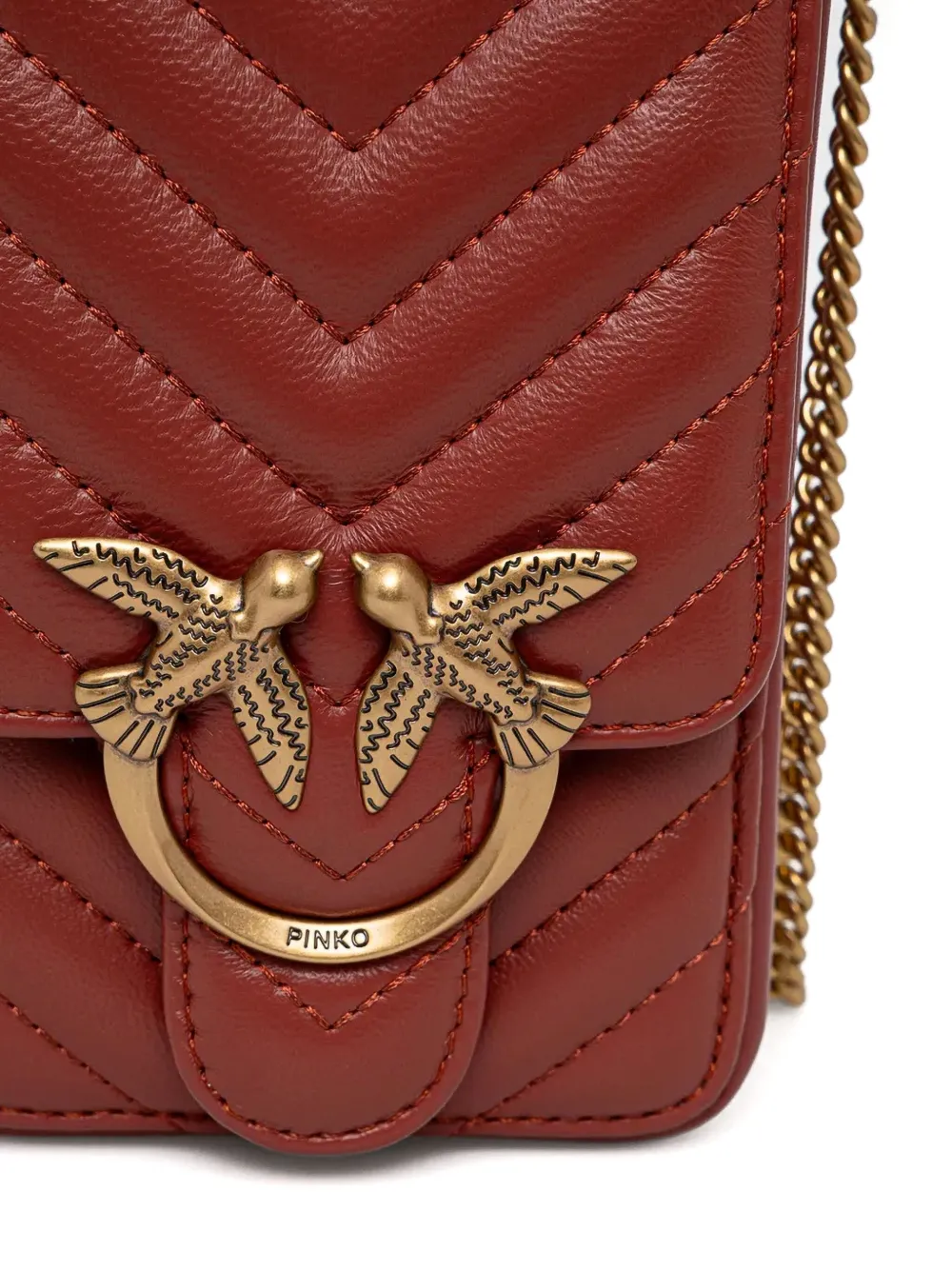 Shop Pinko Love One Smartphone Bag In Red