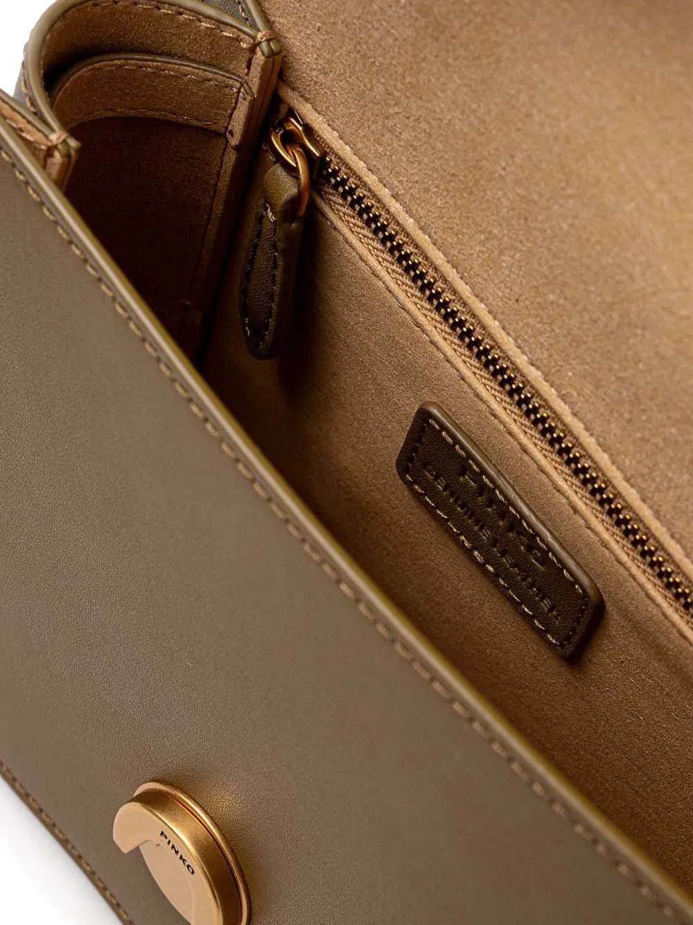 PINKO Handtas met metallic detail en handvat Bruin