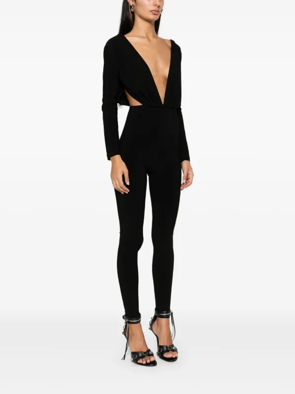 Alchemy Plunging V-neck Jumpsuit Black FARFETCH PH