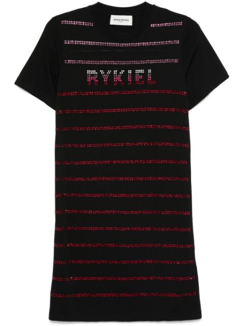 Sonia Rykiel short-sleeved rhinestone mini  dress