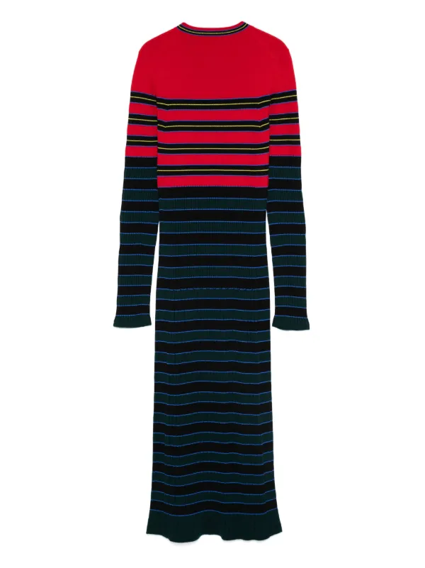 Sonia Rykiel Striped Knitted Midi Dress | Blue | FARFETCH AO