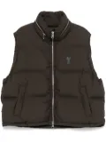 AMI Paris Ami de Coeur down puffer gilet - Brown