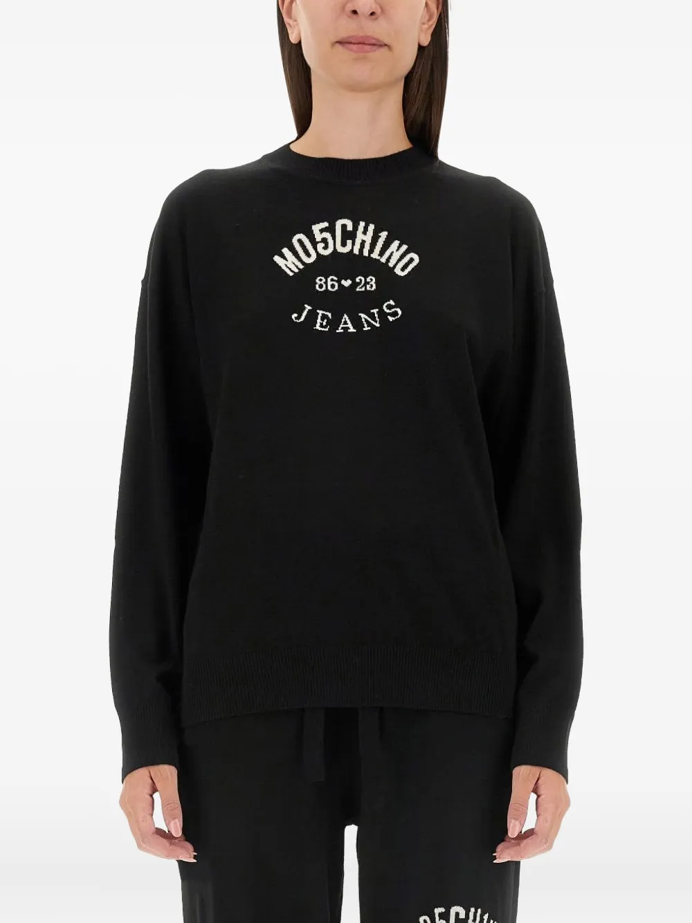 MOSCHINO JEANS logo knitwear - Nero