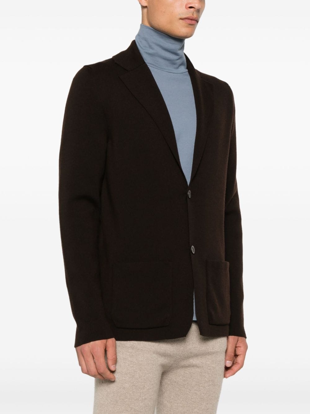 Shop Drumohr Knitted Blazer In Brown