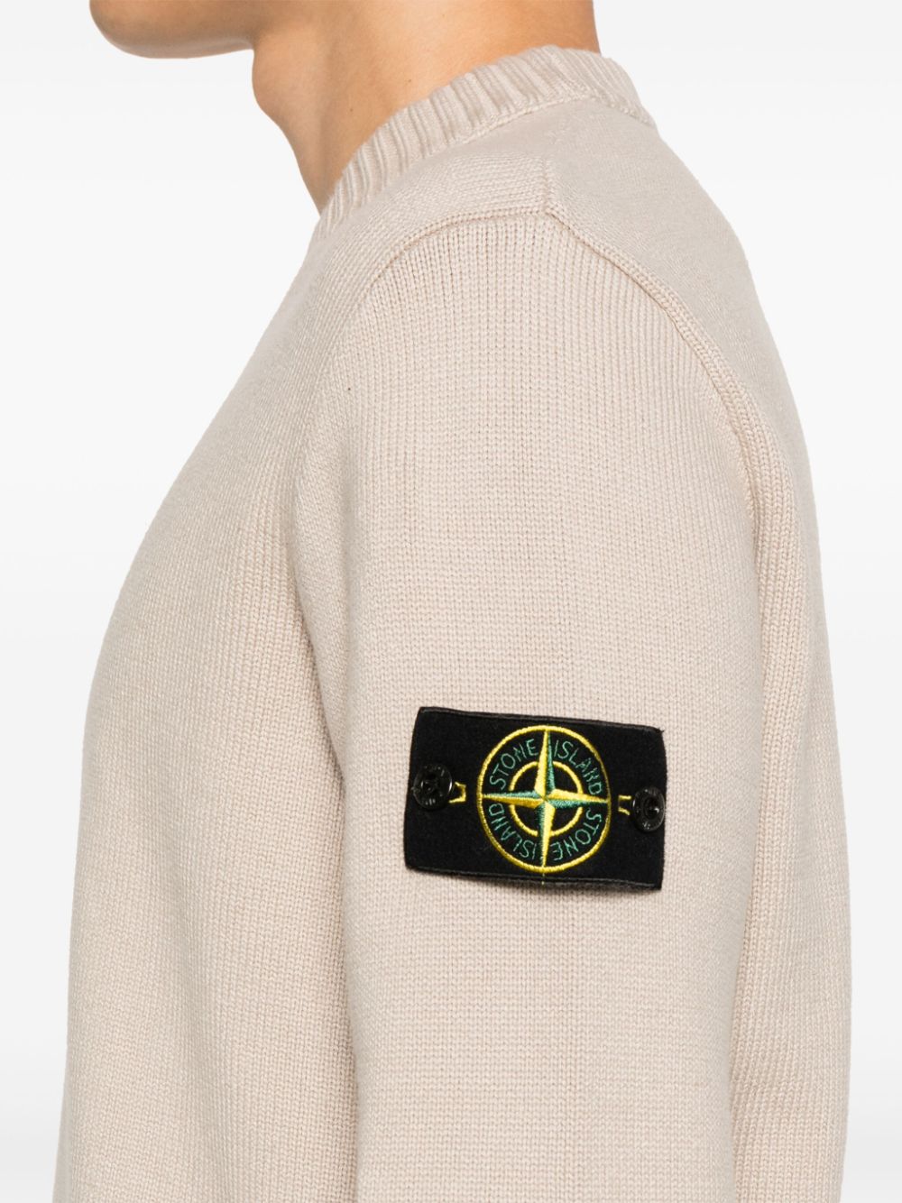 Shop Stone Island Compass-badge Sweater In Neutrals