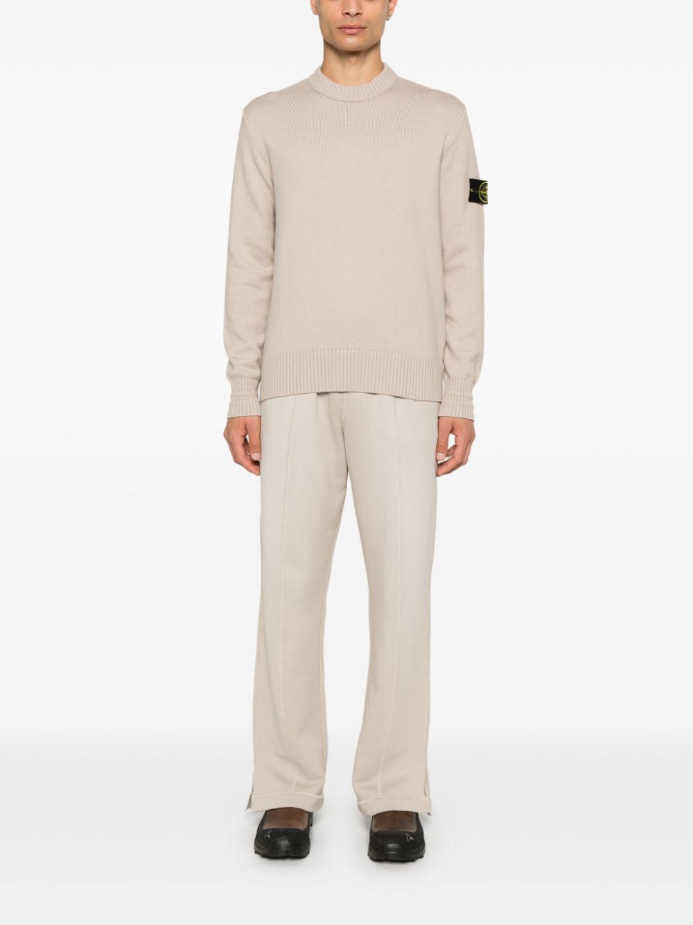 Shop Stone Island Compass-badge Sweater In Neutrals