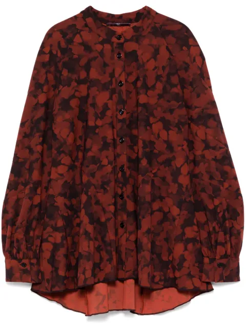High camisa manga larga con estampado floral