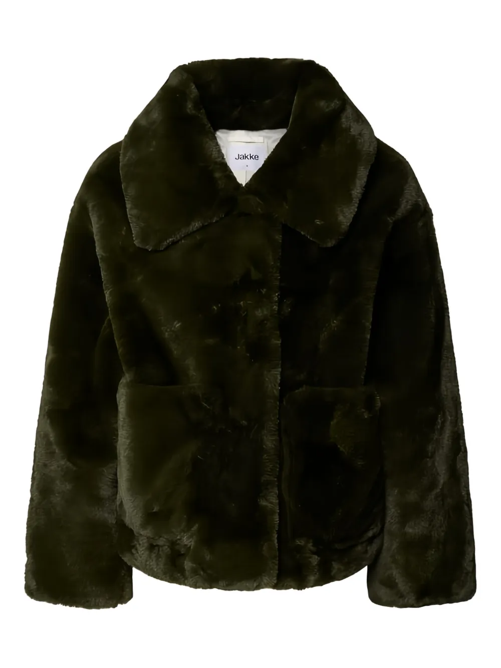 Jakke patch-pockets faux-fur coat - グリーン Jakke patch-pockets faux-fur coat - グリーン