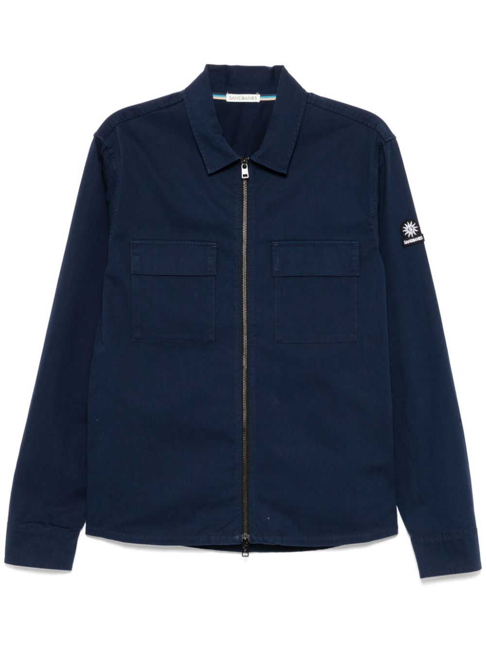 SANDBANKS zip-up gabardine overshirt - Blue