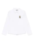 Moschino Kids Leo Teddy-patch shirt - White
