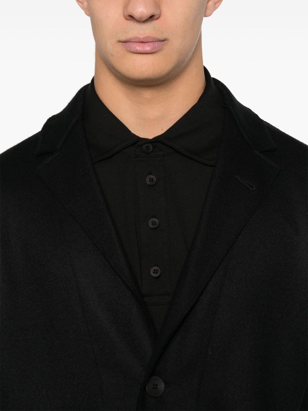 Shop Transit Boiled-wool Raw-cut Blazer In Black