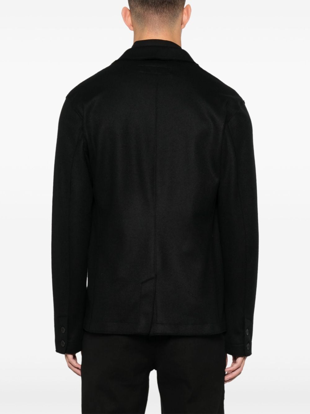 Shop Transit Boiled-wool Raw-cut Blazer In Black