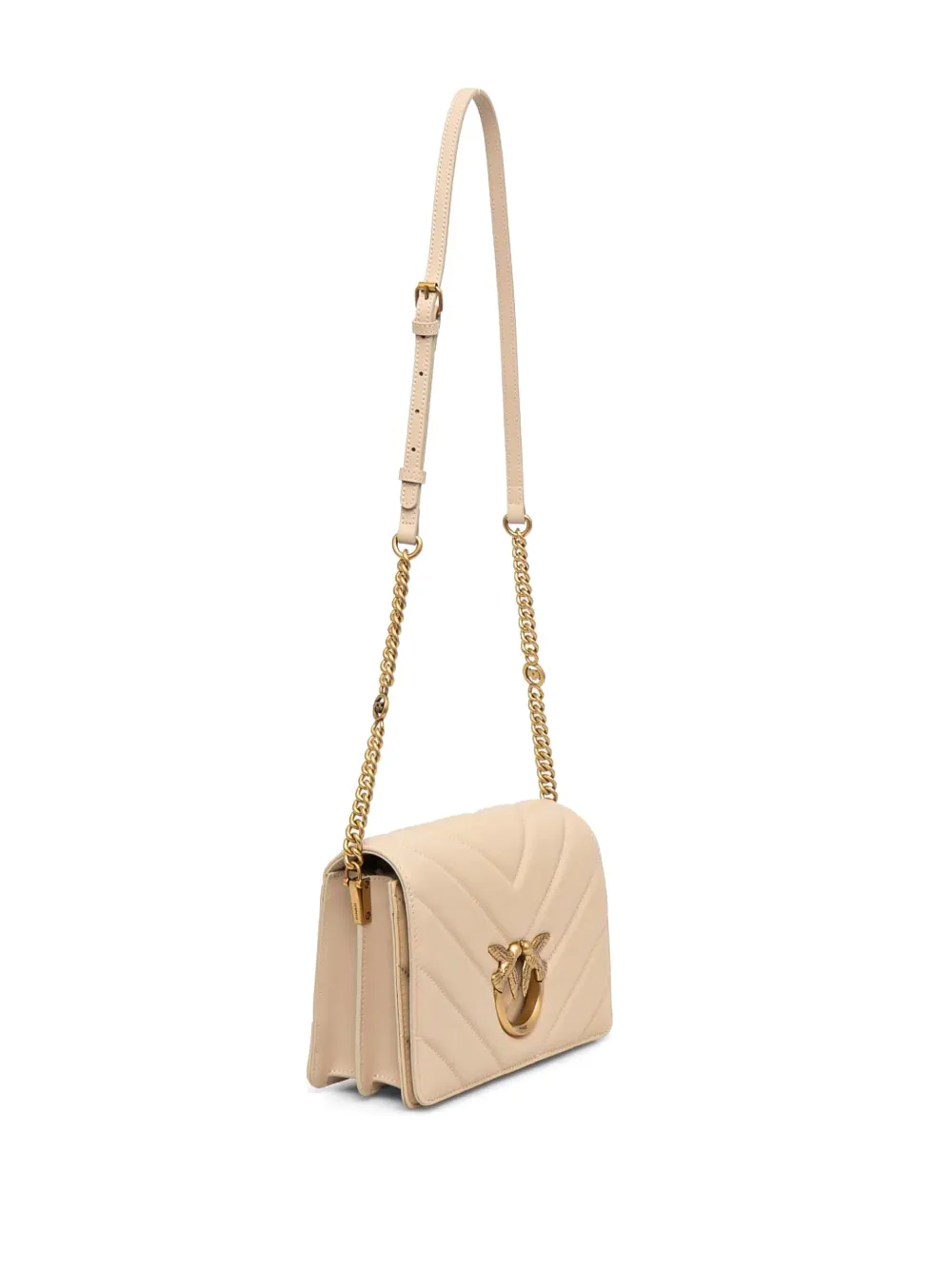 PINKO Classic Love Click cross body bag - Beige