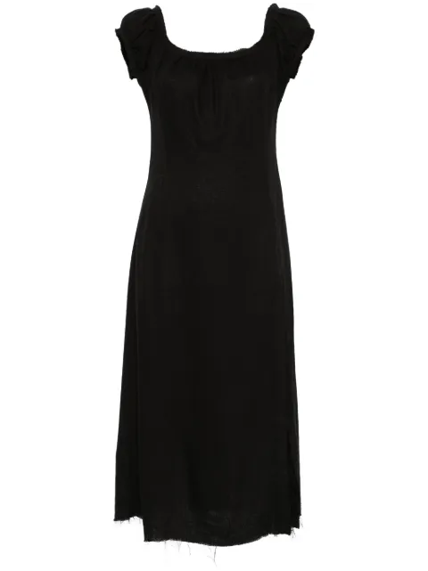Elena Velez vestido midi con bordes deshilachado