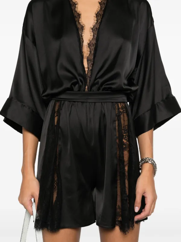 Tutina Pizzo Nera Corta Alchemy Tuta Corta Con Rifinitura In Pizzo