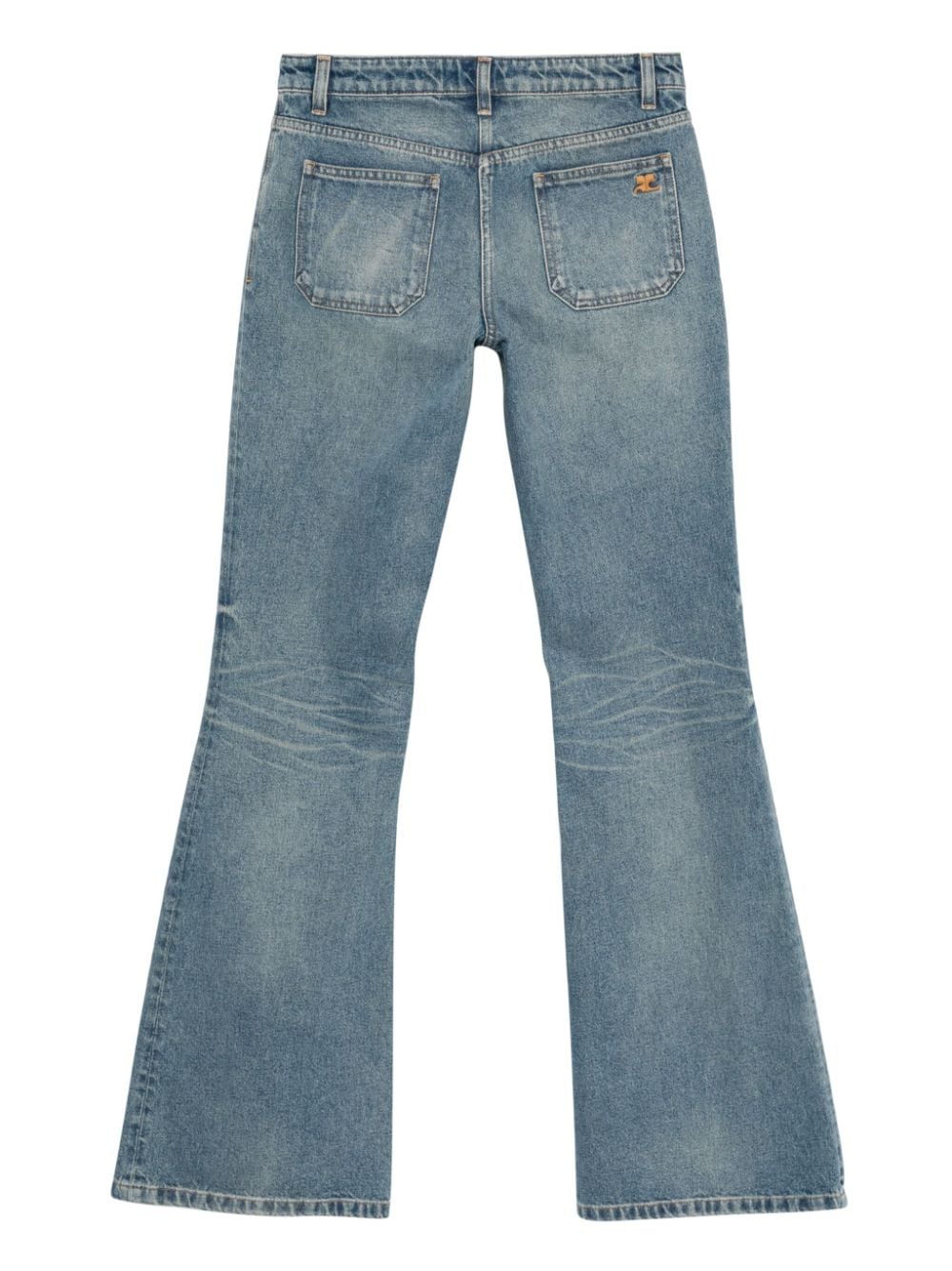 Shop Courrèges Bootcut Jeans In Blue