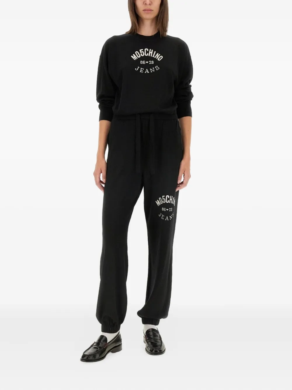 MOSCHINO JEANS drawstring logo trousers - Zwart